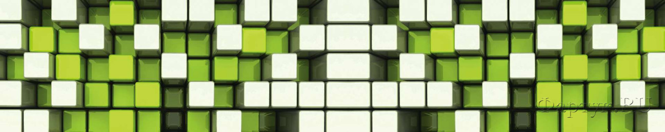 Скинали — Объемные белые и зеленые кубики