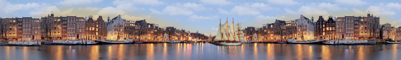 Скинали — Панорамный живописный город в сумерках в Амстердаме Нидерланды