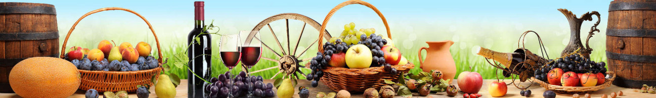 Скинали — Корзина со свежими фруктами и красное вино 