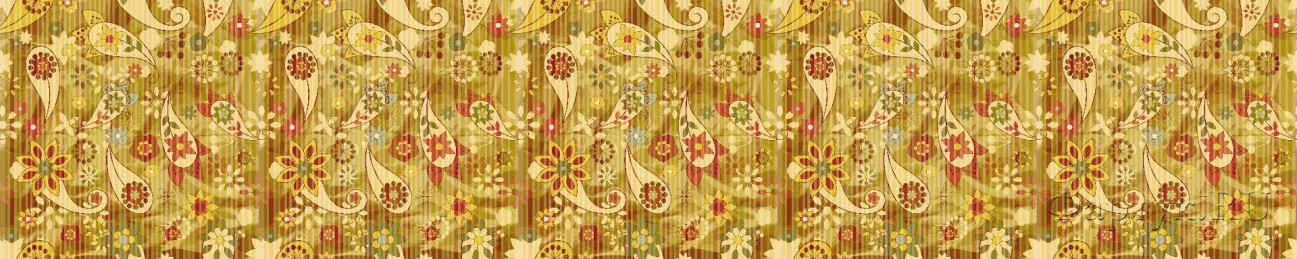 Скинали — Растительные узоры в желтом цвете