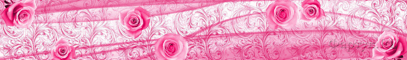 Скинали — Розовые розы на фоне узора с вензелями