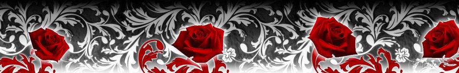 Скинали — Красные розы на фоне узоров