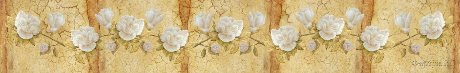 Скинали — Белые цветы на винтажном фоне