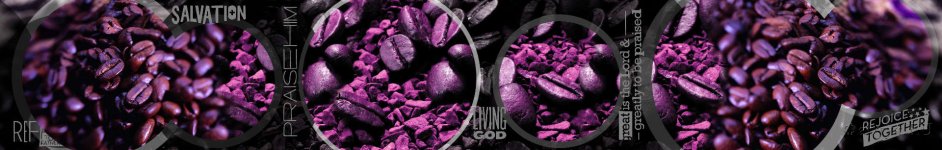 Скинали — Коллаж из кофейных зерен в фиолетовом цвете