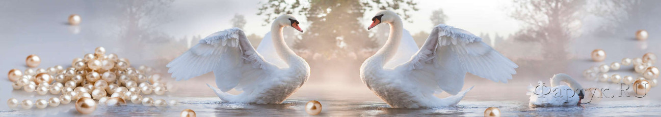Скинали — Два белых лебедя на воде 