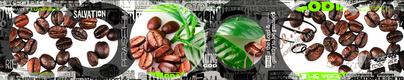 Скинали — Белый фон с зернами кофе и листьями
