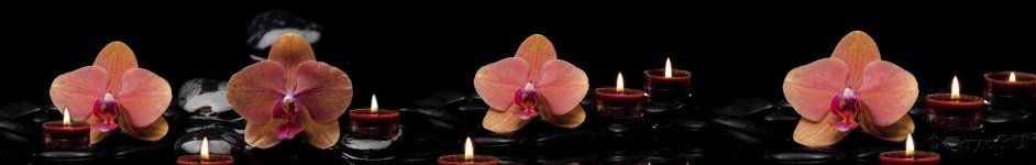 Скинали — Орхидеи, свечи, камни на темном фоне