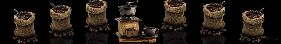 Скинали — Мешки с кофе, кофемолка на черном фоне