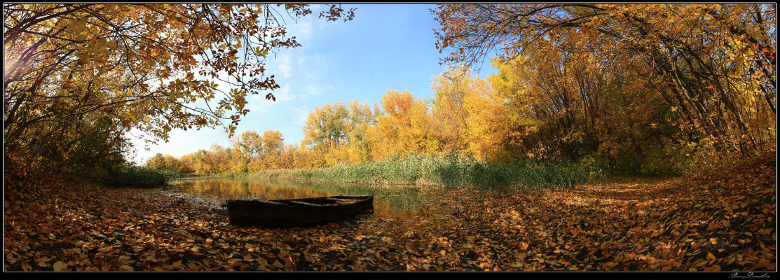 Скинали — Заброшенная лодка в осеннем лесу