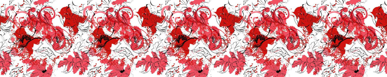 Скинали — Цветочный узор с красной краской