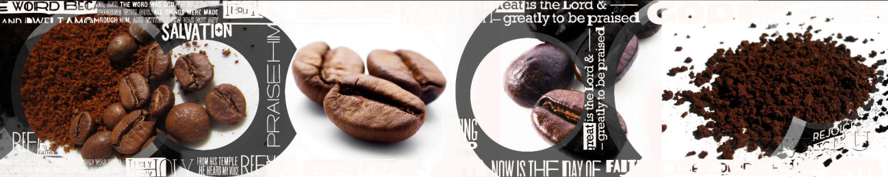 Скинали — Молотый кофе и кофе в зернах на белом фоне
