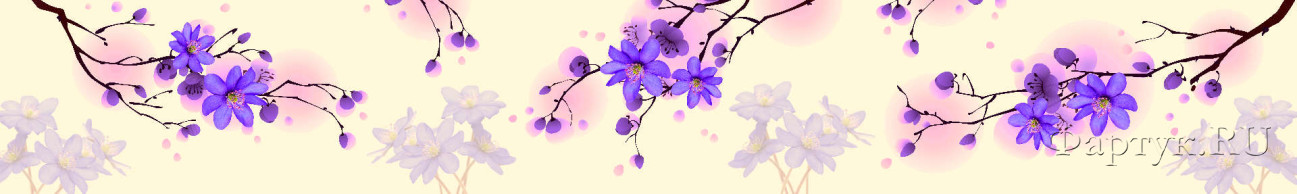 Скинали — Веточки деревьев с лиловыми цветами 